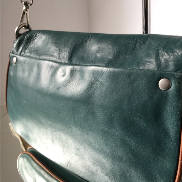 Olivia Harris Teal & Brown Leather Chain Strap - Picture 4 of 8